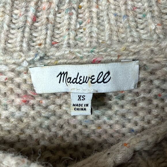 Madewell Flecked Wide Sleeve Alpaca Silk Chunky Knit Sweater Sz XS - Picture 10 of 11